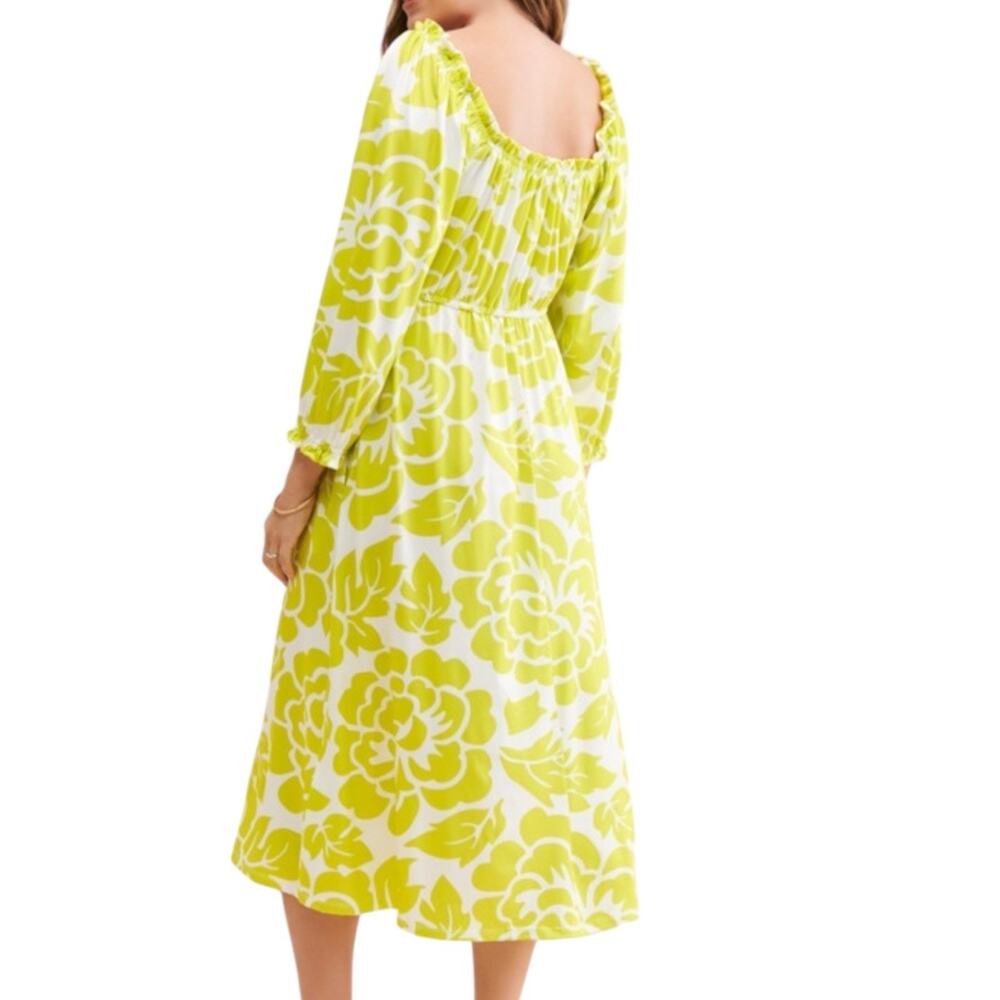 Hutch Maternity Anthropologie Light Green Floral Off Shoulder Maxi Dress Sz XS - Picture 3 of 8